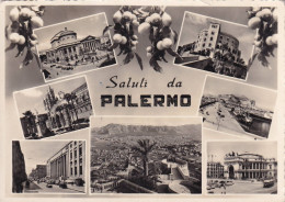 Cartolina Palermo - Saluti Con Vedutine - Palermo