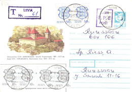 Estonia:FDC 10 And 50 Cents FDC With Liiva Registered Cancellation And P.P.E Cancellation, 1993 - Estonia