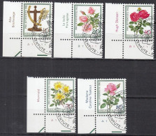 SCHWEIZ  1236-1240, Eckrand Unten Links, Gestempelt, Mit Rosennamen, 1982 - Gebraucht