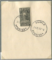 Congo Bunia Oblit. Keach 7A1-Dmyt Sur C.O.B. 135 Sur Papier Libre Le 24/12/1937 - Briefe U. Dokumente
