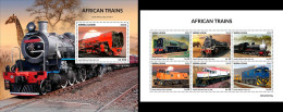 Sierra Leone 2023, Trains Of Africa, 4val In BF +BF - Sierra Leone (1961-...)
