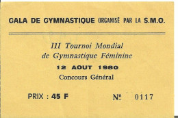 GALA DE GYMNASTIQUE D'ORLEANS 1980 - Tickets - Vouchers
