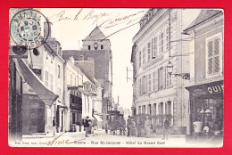 F-58-Cosne-02P64  Rue St Jacques, L'hôtel Du Grand Cerf, Quincaillerie, Animation, Vélos, Attelage, Cpa BE - Cosne Cours Sur Loire