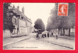 F-58-Cosne Sur Loire-03P64  La Rue Et Route De Paris, Animation, Cpa BE - Cosne Cours Sur Loire