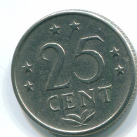 25 CENTS 1971 ANTILLES NÉERLANDAISES Nickel Colonial Pièce #S11489.F.A - Antilles Néerlandaises