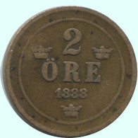 2 ORE 1888 SWEDEN Coin #AC943.2.U.A - Suecia
