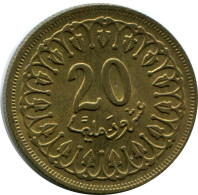 20 MILLIMES 1960 TUNISIE TUNISIA Islamique Pièce #AH877.F.A - Tunisie