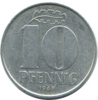 10 PFENNIG 1968 A DDR EAST ALEMANIA Moneda GERMANY #AE100.E.A - 10 Pfennig