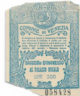 VENISE AL PALAZZO DUCALE 1965 - Tickets - Vouchers