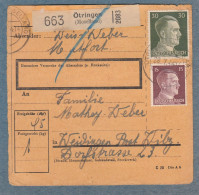 PAKETKARTE AUS ÖTRINGEN NACH WEIDINGEN,POST WILZ,27-7-44. - 1940-1944 Occupazione Tedesca