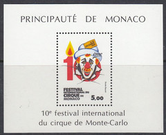 MONACO Block 27, Postfrisch **, 10. Internationales Zirkusfestival Von Monte Carlo, 1984 - Blocchi