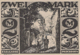 2 MARK 1921 Stadt PADERBORN Westphalia UNC DEUTSCHLAND Notgeld Banknote #PB450 - Lokale Ausgaben