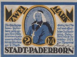 2 MARK 1921 Stadt PADERBORN Westphalia UNC DEUTSCHLAND Notgeld Banknote #PB429 - [11] Emisiones Locales