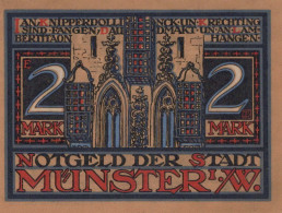2 MARK 1921 Stadt MÜNSTER IN WESTFALEN Westphalia UNC DEUTSCHLAND Notgeld #PI760 - Lokale Ausgaben