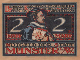 2 MARK 1921 Stadt MÜNSTER IN WESTFALEN Westphalia UNC DEUTSCHLAND Notgeld #PI759 - Lokale Ausgaben