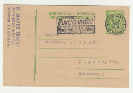 Poročevalec Slogan Postmark On Postal Stationery Postcard Posted 1958 Ljubljana B240503 - Slovénie