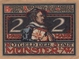 2 MARK 1921 Stadt MÜNSTER IN WESTFALEN Westphalia UNC DEUTSCHLAND Notgeld #PH252 - Lokale Ausgaben