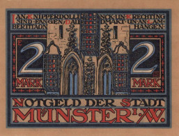 2 MARK 1921 Stadt MÜNSTER IN WESTFALEN Westphalia UNC DEUTSCHLAND Notgeld #PH251 - Lokale Ausgaben