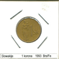 1 KORUN 1993 SLOWAKEI SLOVAKIA Münze #AS566.D.A - Eslovaquia