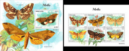 Sierra Leone 2023, Animals, Moths, 6val In BF +BF - Sierra Leone (1961-...)