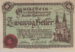 20 HELLER 1920 Stadt MARIA LANZENDORF Niedrigeren Österreich Notgeld #PD731 - Lokale Ausgaben