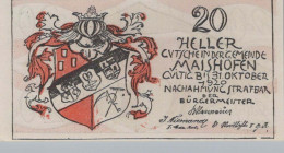 20 HELLER 1920 Stadt MAISHOFEN Salzburg Österreich Notgeld Papiergeld Banknote #PG945 - Lokale Ausgaben