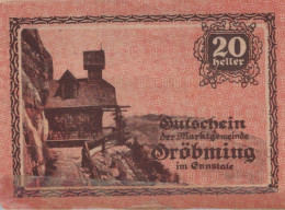 20 HELLER 1920 Stadt GRoBMING Styria Österreich Notgeld Banknote #PF030 - [11] Emisiones Locales