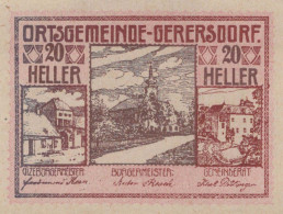 20 HELLER 1920 Stadt GERERSDORF Niedrigeren Österreich Notgeld #PF176 - [11] Local Banknote Issues