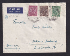 INDIA - Small Size Envelope Sent Via Air Mail From India To Berlin, Germany 1936, Nice Franking / 2 Scans - Andere & Zonder Classificatie