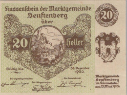 20 HELLER 1920 Stadt SENFTENBERG Niedrigeren Österreich Notgeld #PE684 - Lokale Ausgaben