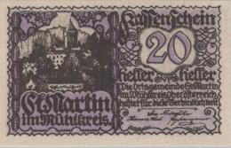 20 HELLER 1920 Stadt SANKT MARTIN IM MÜHLKREIS Oberösterreich Österreich Notgeld Papiergeld Banknote #PG686 - [11] Emisiones Locales