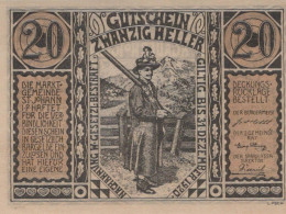 20 HELLER 1920 Stadt SANKT JOHANN IM PONGAU Salzburg Österreich Notgeld Papiergeld Banknote #PG680 - [11] Emissioni Locali