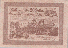 20 HELLER 1920 Stadt RABENSTEIN Niedrigeren Österreich Notgeld #PD961 - [11] Local Banknote Issues