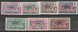 Oubangui N° 43, 44, 45, 46, 47, 49, 50 * - Unused Stamps