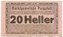 20 HELLER 1920 Stadt PURGSTALL AN DER ERLAUF Niedrigeren Österreich Notgeld Papiergeld Banknote #PL953 - [11] Emissioni Locali
