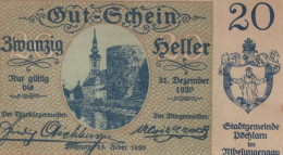 20 HELLER 1920 Stadt PoCHLARN Niedrigeren Österreich Notgeld Banknote #PE348 - [11] Emisiones Locales