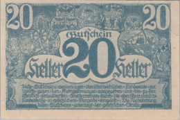 20 HELLER 1920 Stadt Oberösterreich Österreich Federal State Of Österreich Notgeld #PE251 - [11] Local Banknote Issues