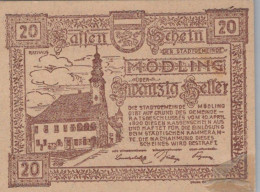 20 HELLER 1920 Stadt MoDLING Niedrigeren Österreich Notgeld Banknote #PD869 - Lokale Ausgaben