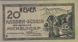 20 HELLER 1920 Stadt MICHELDORF Oberösterreich Österreich Notgeld Papiergeld Banknote #PG956 - [11] Emisiones Locales