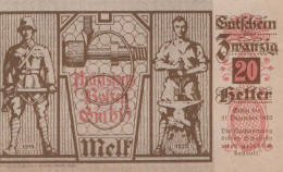 20 HELLER 1920 Stadt MELK Niedrigeren Österreich Notgeld Banknote #PD860 - Lokale Ausgaben