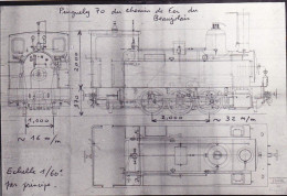 Photo - C.F.B  - Chemin De Fer Du Beaujolais - Plan D'origine Locomotive PINGUELY -  Retirage - Sin Clasificación