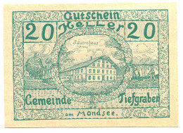 20 Heller 1920 TIEFGBABEN Österreich UNC Notgeld Papiergeld Banknote #P10518 - [11] Emissioni Locali