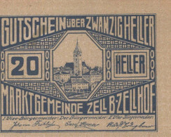 20 HELLER 1920 Stadt ZELL BEI ZELLHOF Oberösterreich Österreich Notgeld Papiergeld Banknote #PG763 - [11] Local Banknote Issues