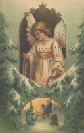 ANGELO Buon Anno Natale Vintage Cartolina CPSMPF #PAG735.A - Engelen