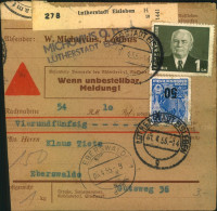 1966, Paketkarte Von Lethstadt Eisleben - Briefe U. Dokumente