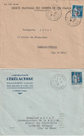 PAIX, N°485 - 2 Enveloppes, Un De La Société Des Chemins De Fer Et L'autre Avec Le 1f Du Timbre  Non Barré - Lettres & Documents