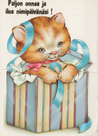KATZE MIEZEKATZE Tier Vintage Ansichtskarte Postkarte CPSM #PAM200.A - Katten