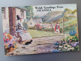 Welsh Greeting From Swansea , Carte à Systeme , Dépliant - Autres & Non Classés