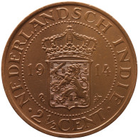 LaZooRo: Dutch East Indies 2 1/2 Cents 1914 UNC - Nederlands-Indië
