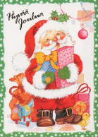PÈRE NOËL NOËL Fêtes Voeux Vintage Carte Postale CPSM #PAJ530.A - Santa Claus